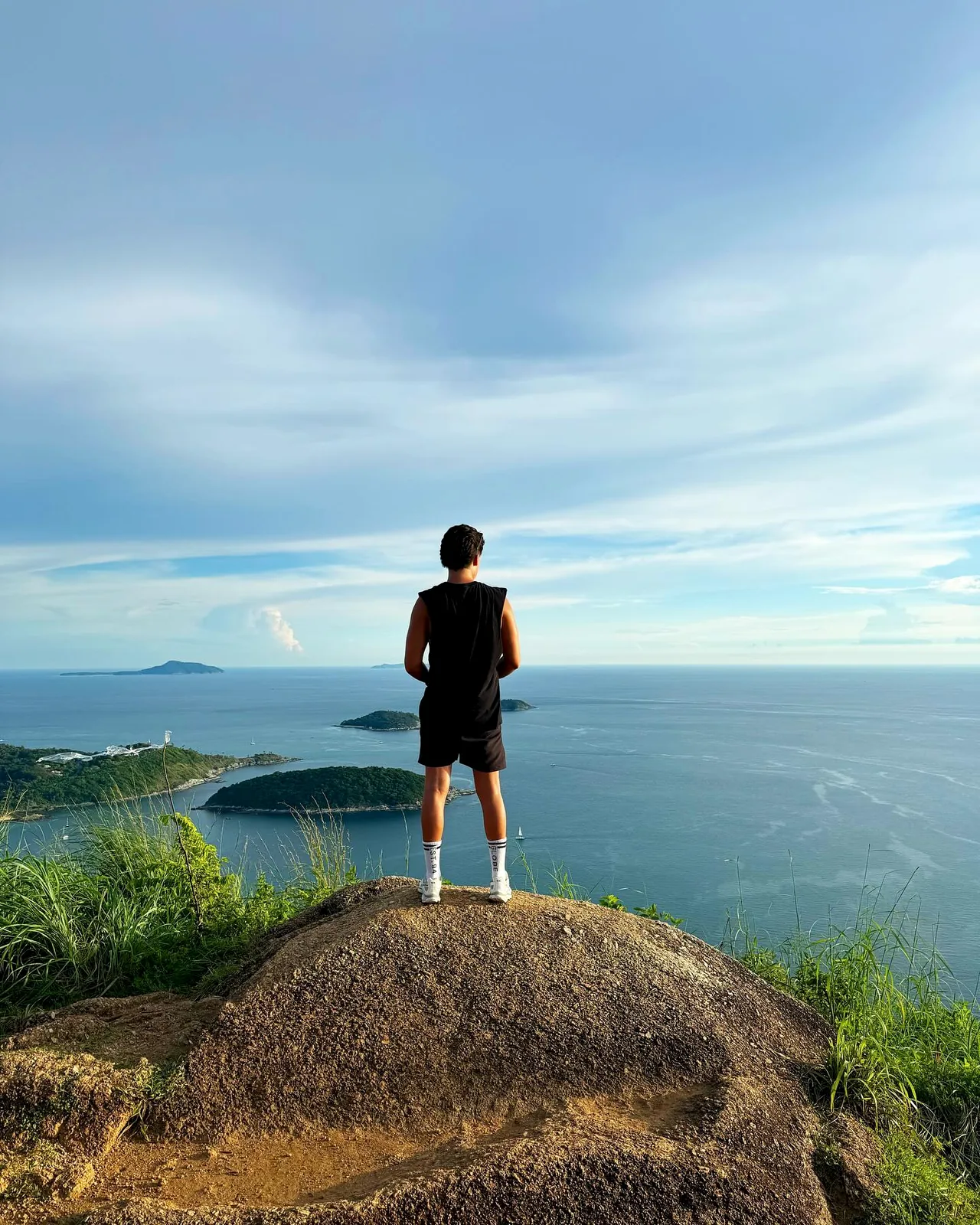 Standing on a viewpoint over the sea in Phuket